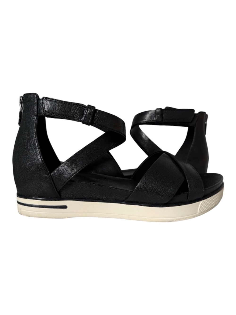 EILEEN FISHER | Black Sally Wedge Sandals Sz 8